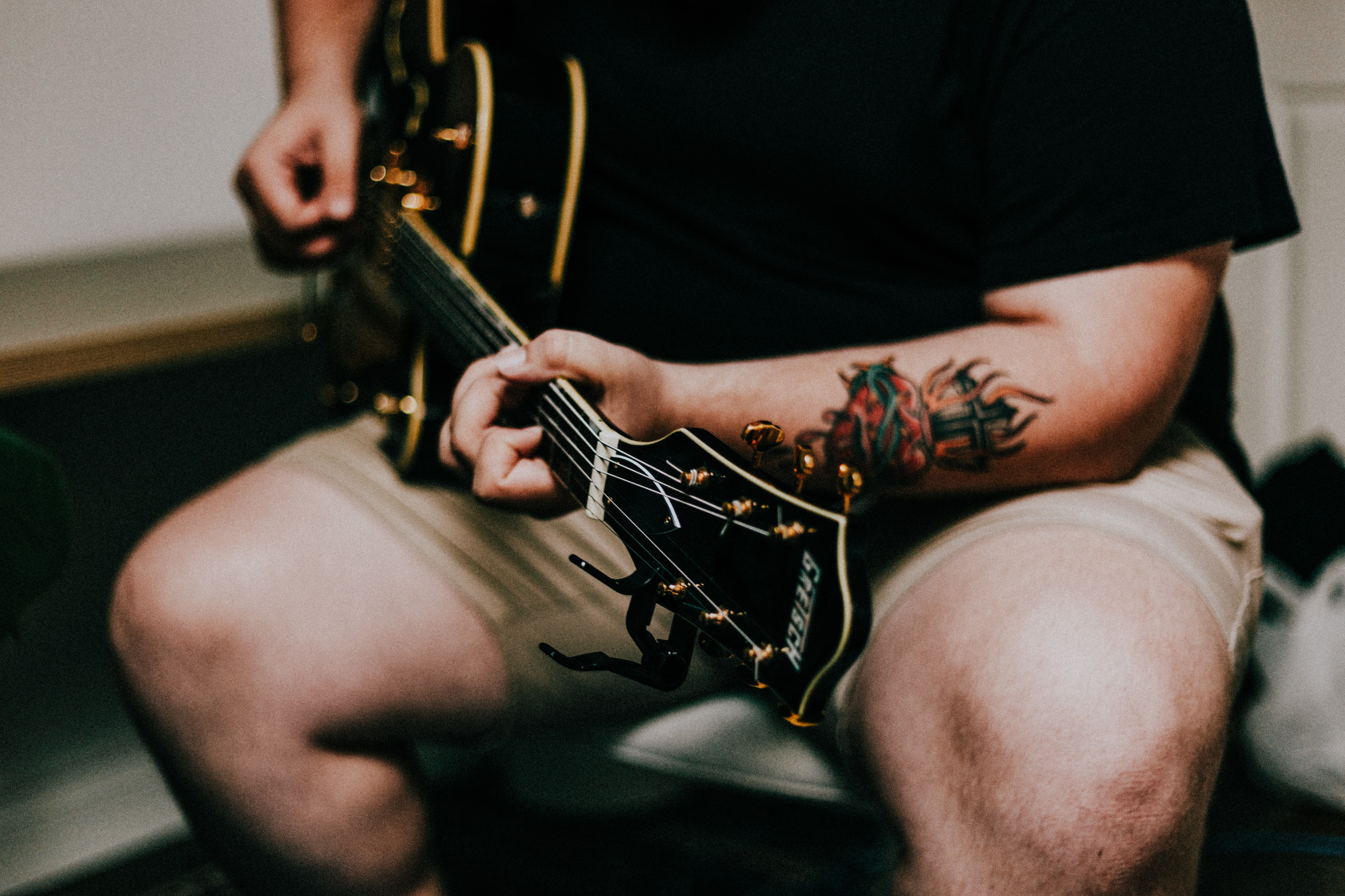 a man playing guitar